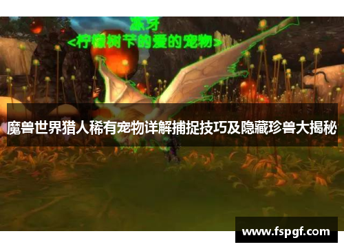 魔兽世界猎人稀有宠物详解捕捉技巧及隐藏珍兽大揭秘