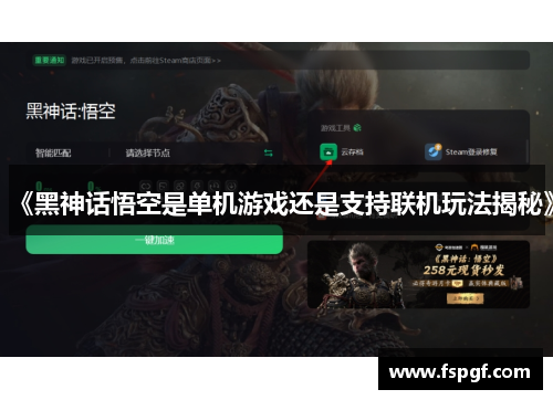 《黑神话悟空是单机游戏还是支持联机玩法揭秘》